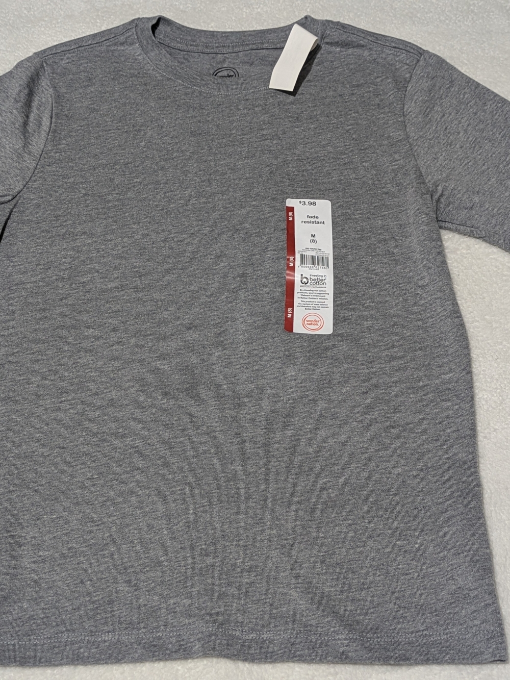 NWT Wonder Nation Boys Kid Tough Crewneck Short Sleeve T-Shirt - Gray, Size M/8